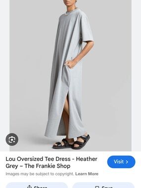 The Frankie Shop Grey Crewneck Tee Dress